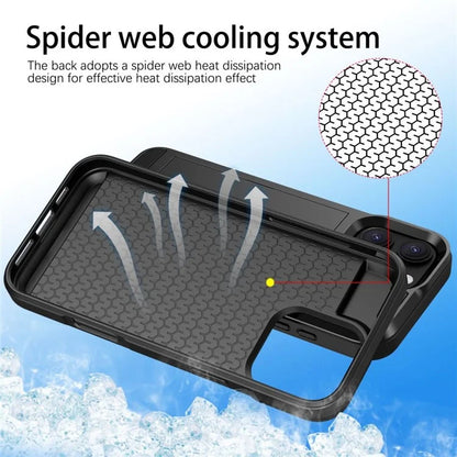 For iPhone 16 Pro Case with Sliding Card Holder PC+TPU Phone Back Cover