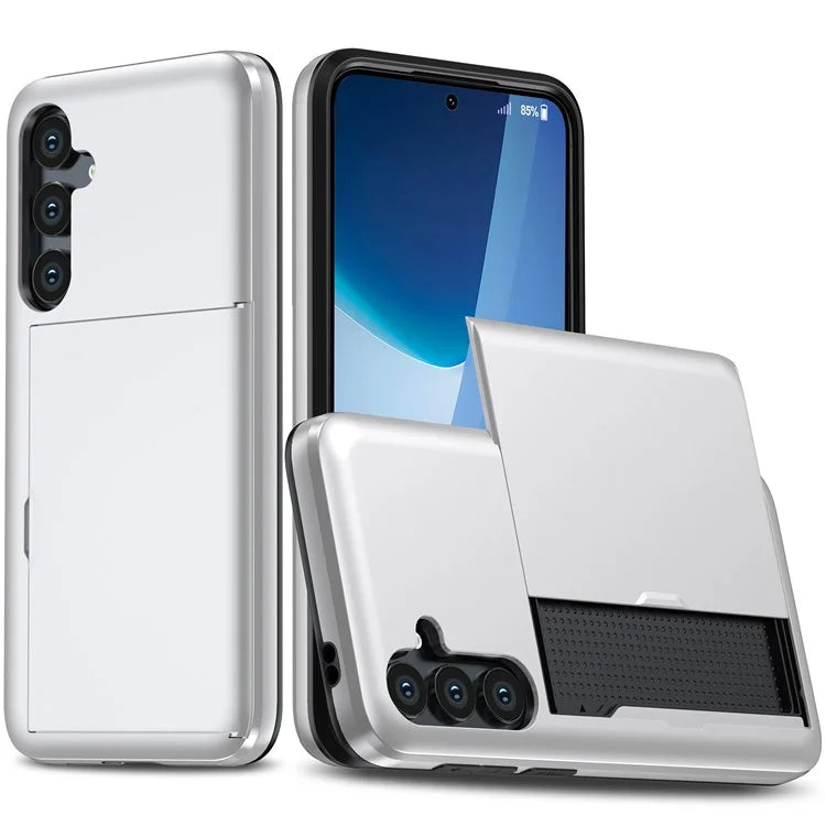 For Samsung Galaxy S24 FE Case with Card Holder TPU + PC Phone Back Cover