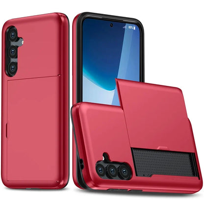 For Samsung Galaxy S24 FE Case with Card Holder TPU + PC Phone Back Cover