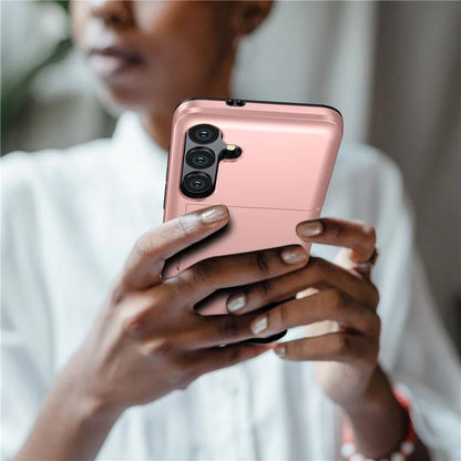 For Samsung Galaxy S24 FE Case with Card Holder TPU + PC Phone Back Cover