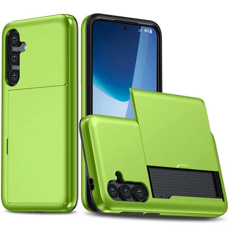 For Samsung Galaxy S24 FE Case with Card Holder TPU + PC Phone Back Cover