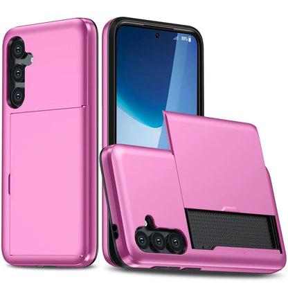 For Samsung Galaxy S24 FE Case with Card Holder TPU + PC Phone Back Cover