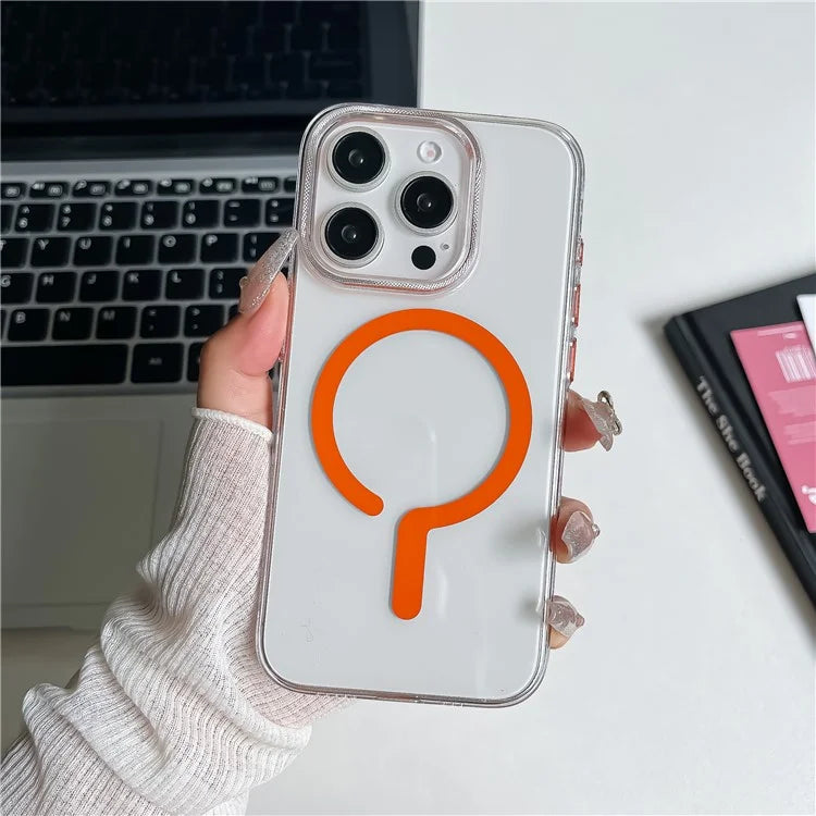 For iPhone 15 Pro Max Magnetic Case Anti-Drop TPU+PC Phone Cover