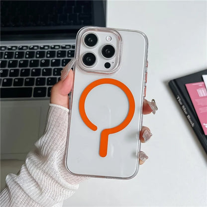 For iPhone 15 Pro Max Magnetic Case Anti-Drop TPU+PC Phone Cover