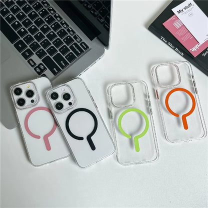 For iPhone 15 Pro Case Compatible with MagSafe Protective TPU+PC Phone Cover