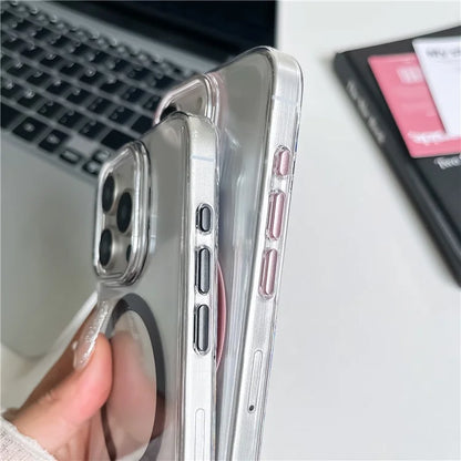For iPhone 15 Pro Case Compatible with MagSafe Protective TPU+PC Phone Cover