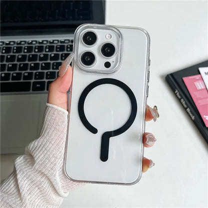 For iPhone 15 Pro Case Compatible with MagSafe Protective TPU+PC Phone Cover