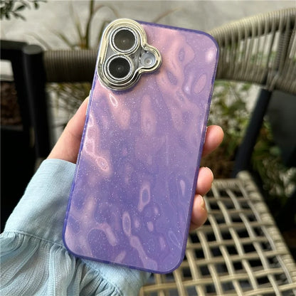 For iPhone 16 Plus Case Wrinkle Texture TPU+PC Shockproof Phone Cover