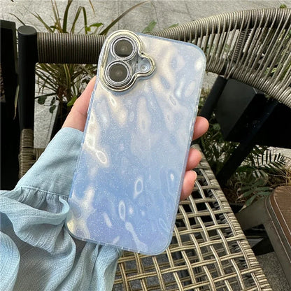 For iPhone 16 Plus Case Wrinkle Texture TPU+PC Shockproof Phone Cover