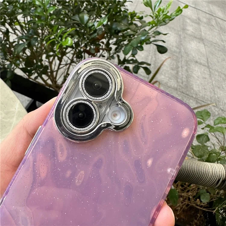 For iPhone 16 Shockproof Case TPU+PC Phone Cover Wrinkle Texture