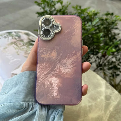 For iPhone 16 Plus Case Tinfoil Texture TPU+PC Anti-Drop Phone Cover