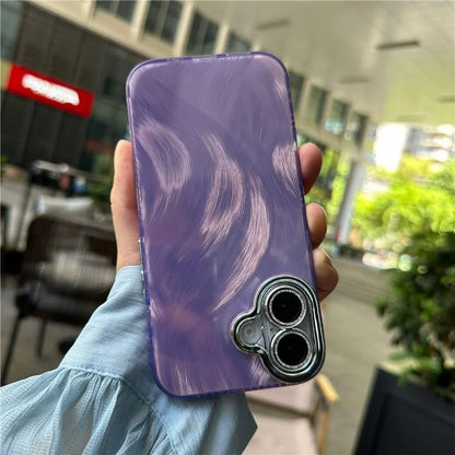 For iPhone 16 Plus Case Shockproof TPU+PC Phone Cover Silk Pattern
