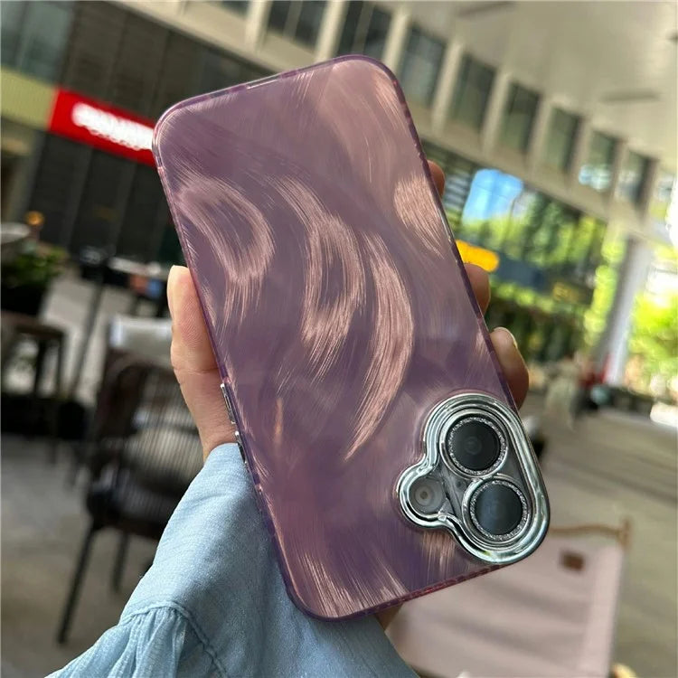 For iPhone 16 Case Silk Pattern Protective TPU+PC Phone Cover