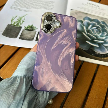 For iPhone 16 Case Silk Pattern Protective TPU+PC Phone Cover