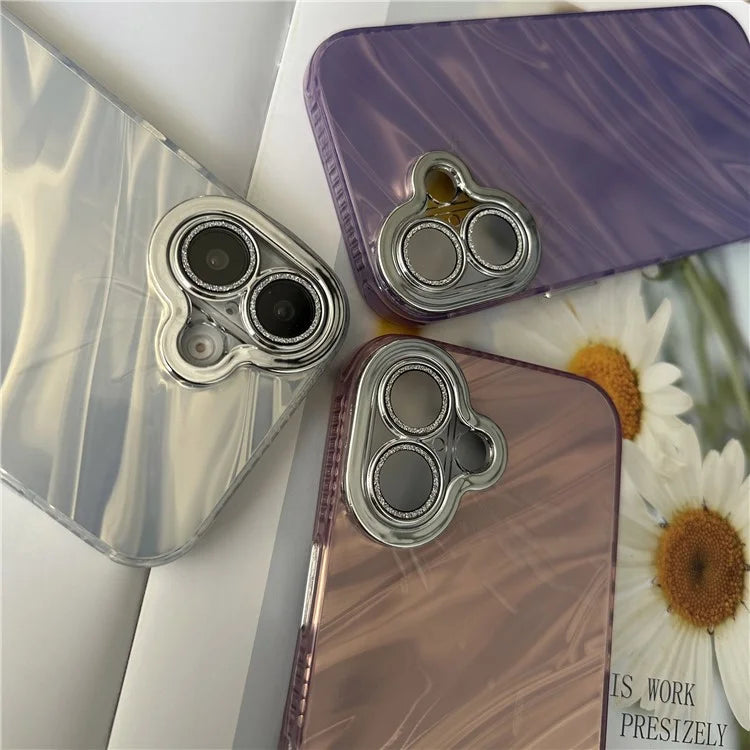 For iPhone 16 Case TPU+PC Protective Phone Cover Water Ripple Pattern