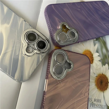 For iPhone 16 Case TPU+PC Protective Phone Cover Water Ripple Pattern
