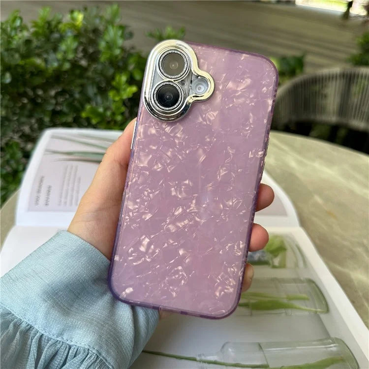 For iPhone 16 Plus Case Seashell Textured Protective TPU+PC Phone Cover