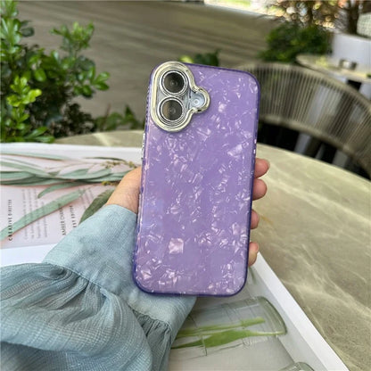 For iPhone 16 Case Anti-Drop TPU+PC Phone Cover Seashell Textured