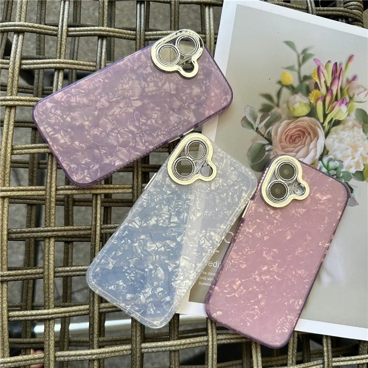 For iPhone 16 Case Anti-Drop TPU+PC Phone Cover Seashell Textured