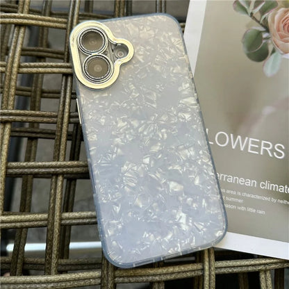 For iPhone 16 Case Anti-Drop TPU+PC Phone Cover Seashell Textured