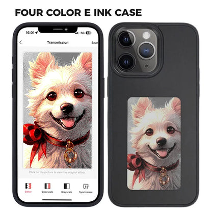INKZONE For iPhone 11 Pro E Ink Phone Case PC+TPU 4-Color DIY Pattern Phone Cover