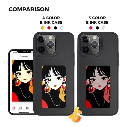 INKZONE For iPhone 11 Pro E Ink Phone Case PC+TPU 4-Color DIY Pattern Phone Cover