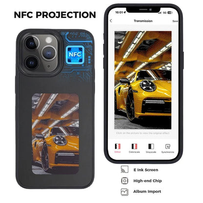 INKZONE For iPhone 11 Pro E Ink Phone Case PC+TPU 4-Color DIY Pattern Phone Cover