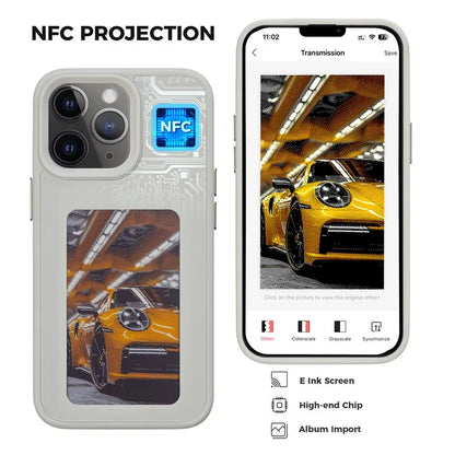 INKZONE For iPhone 11 Pro E Ink Phone Case PC+TPU 4-Color DIY Pattern Phone Cover