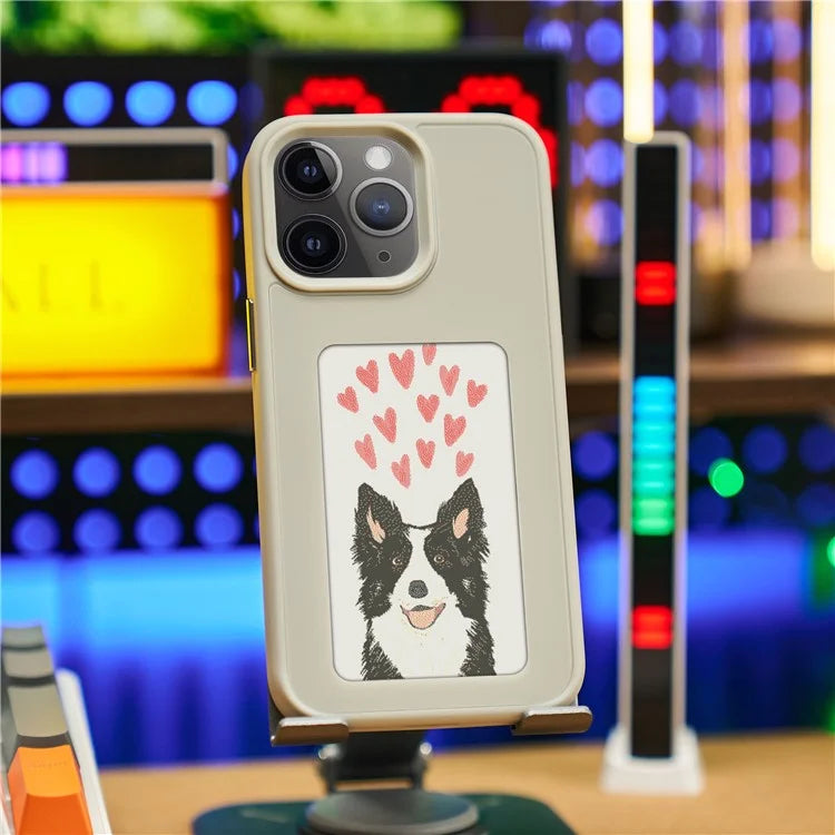INKZONE For iPhone 11 Pro E Ink Phone Case PC+TPU 4-Color DIY Pattern Phone Cover