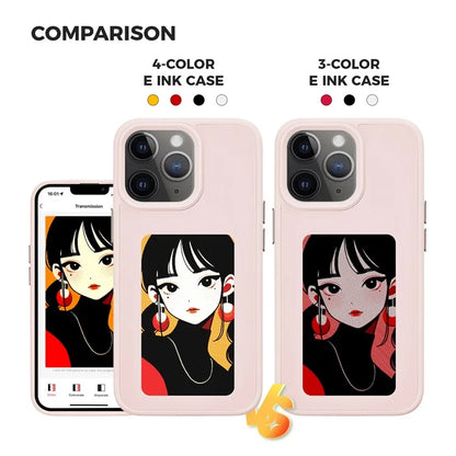 INKZONE For iPhone 11 Pro E Ink Phone Case PC+TPU 4-Color DIY Pattern Phone Cover
