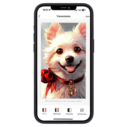 INKZONE For iPhone 11 4-Color E Ink Phone Cover NFC Projection DIY Pattern PC+TPU Case