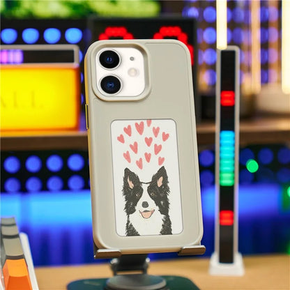INKZONE For iPhone 11 4-Color E Ink Phone Cover NFC Projection DIY Pattern PC+TPU Case