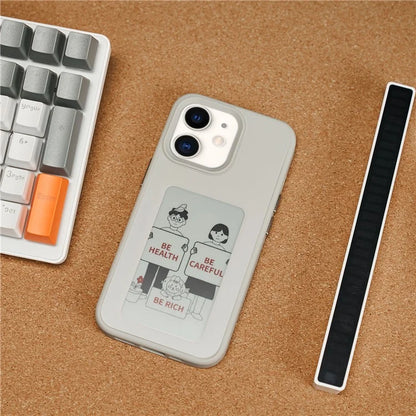 INKZONE For iPhone 11 4-Color E Ink Phone Cover NFC Projection DIY Pattern PC+TPU Case