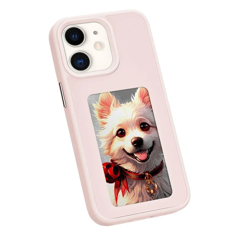 INKZONE For iPhone 11 4-Color E Ink Phone Cover NFC Projection DIY Pattern PC+TPU Case
