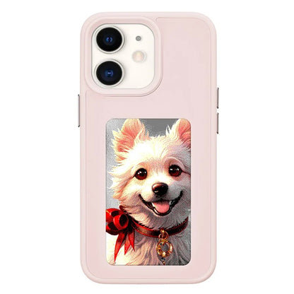 INKZONE For iPhone 11 4-Color E Ink Phone Cover NFC Projection DIY Pattern PC+TPU Case