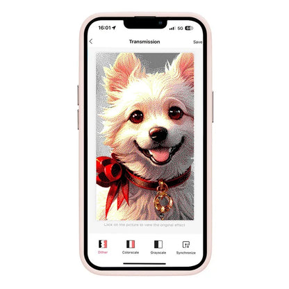 INKZONE For iPhone 11 4-Color E Ink Phone Cover NFC Projection DIY Pattern PC+TPU Case