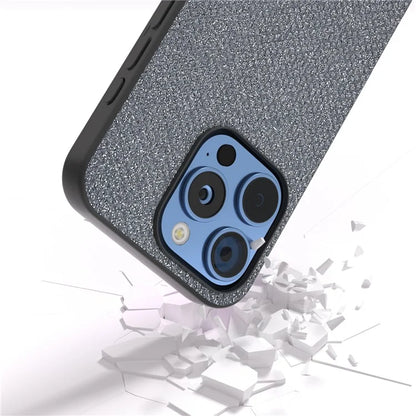 For iPhone 16 Pro Max Case Glitter Rhinestone Texture Leather+PC Phone Cover