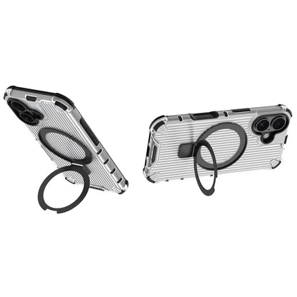 For iPhone 16 Case with Kickstand PC+TPU Phone Cover Compatible with MagSafe