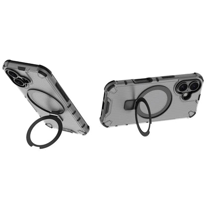 For iPhone 16 Case with Kickstand PC+TPU Phone Cover Compatible with MagSafe