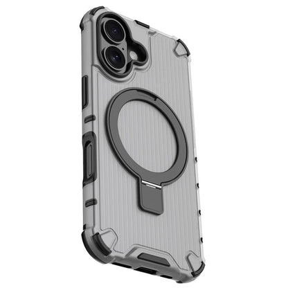 For iPhone 16 Case with Kickstand PC+TPU Phone Cover Compatible with MagSafe
