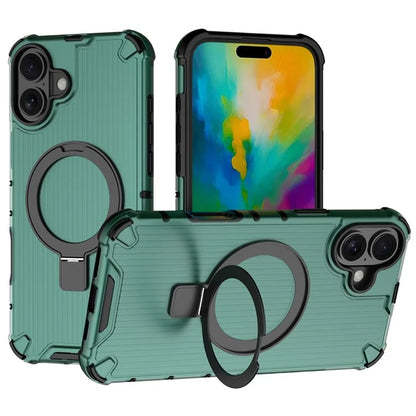For iPhone 16 Plus Case with Kickstand PC+TPU Phone Cover Compatible with MagSafe