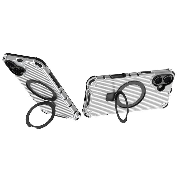 For iPhone 16 Plus Case with Kickstand PC+TPU Phone Cover Compatible with MagSafe