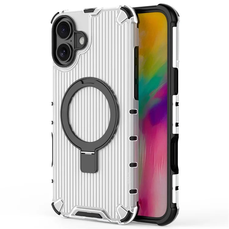 For iPhone 16 Plus Case with Kickstand PC+TPU Phone Cover Compatible with MagSafe