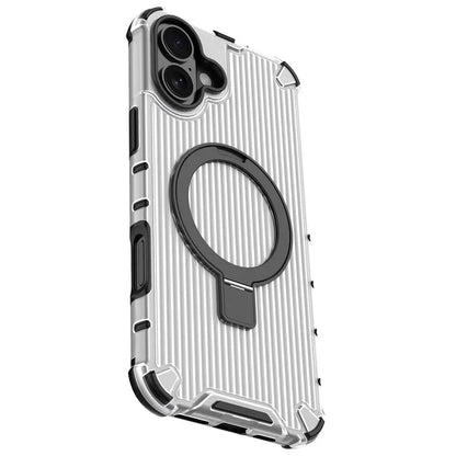 For iPhone 16 Plus Case with Kickstand PC+TPU Phone Cover Compatible with MagSafe