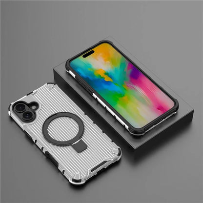 For iPhone 16 Plus Case with Kickstand PC+TPU Phone Cover Compatible with MagSafe