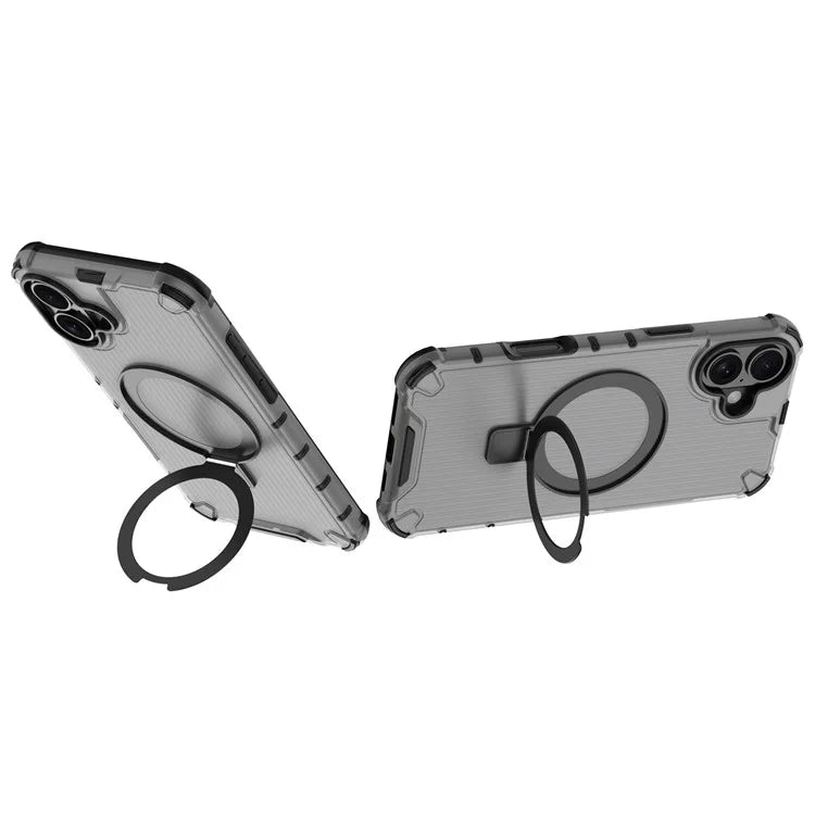 For iPhone 16 Plus Case with Kickstand PC+TPU Phone Cover Compatible with MagSafe