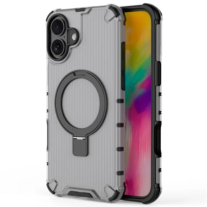 For iPhone 16 Plus Case with Kickstand PC+TPU Phone Cover Compatible with MagSafe
