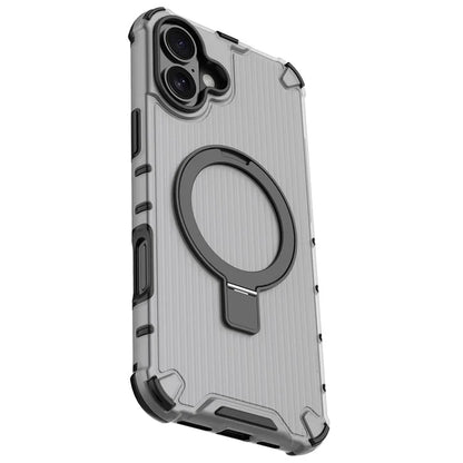 For iPhone 16 Plus Case with Kickstand PC+TPU Phone Cover Compatible with MagSafe