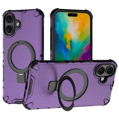 For iPhone 16 Plus Case with Kickstand PC+TPU Phone Cover Compatible with MagSafe