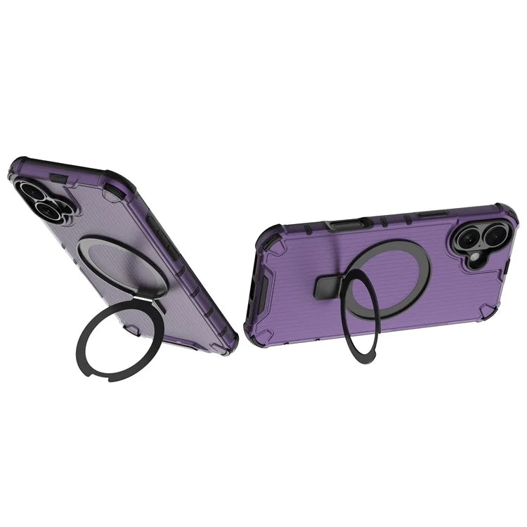 For iPhone 16 Plus Case with Kickstand PC+TPU Phone Cover Compatible with MagSafe